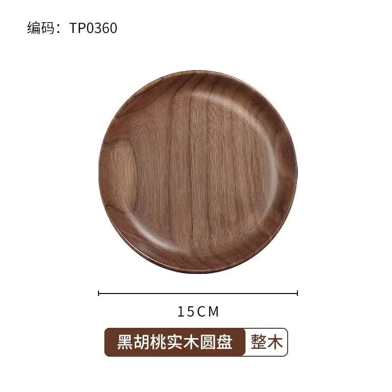 Wooden food tray walnut tea deluxe serving home tableware storage accessories coffee dessert snack - b 15x15x2cm