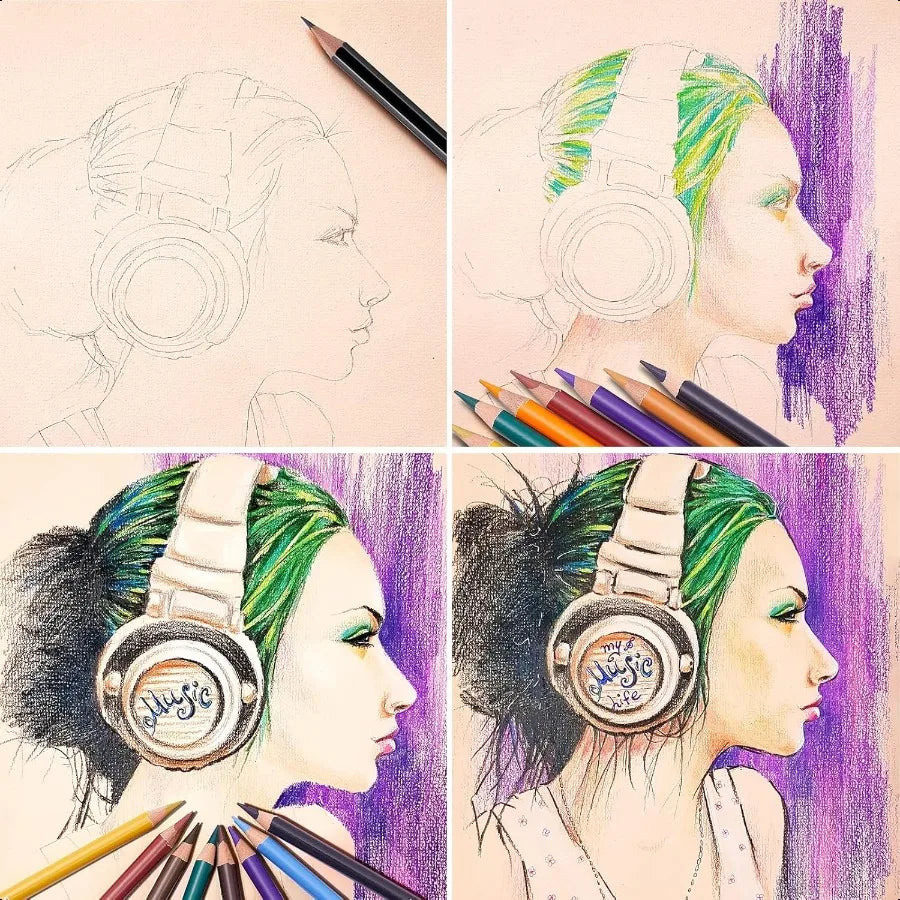 Profional colored charcoal pencils drawing set skin tone pastel chalk for sketching shading coloring la - united states