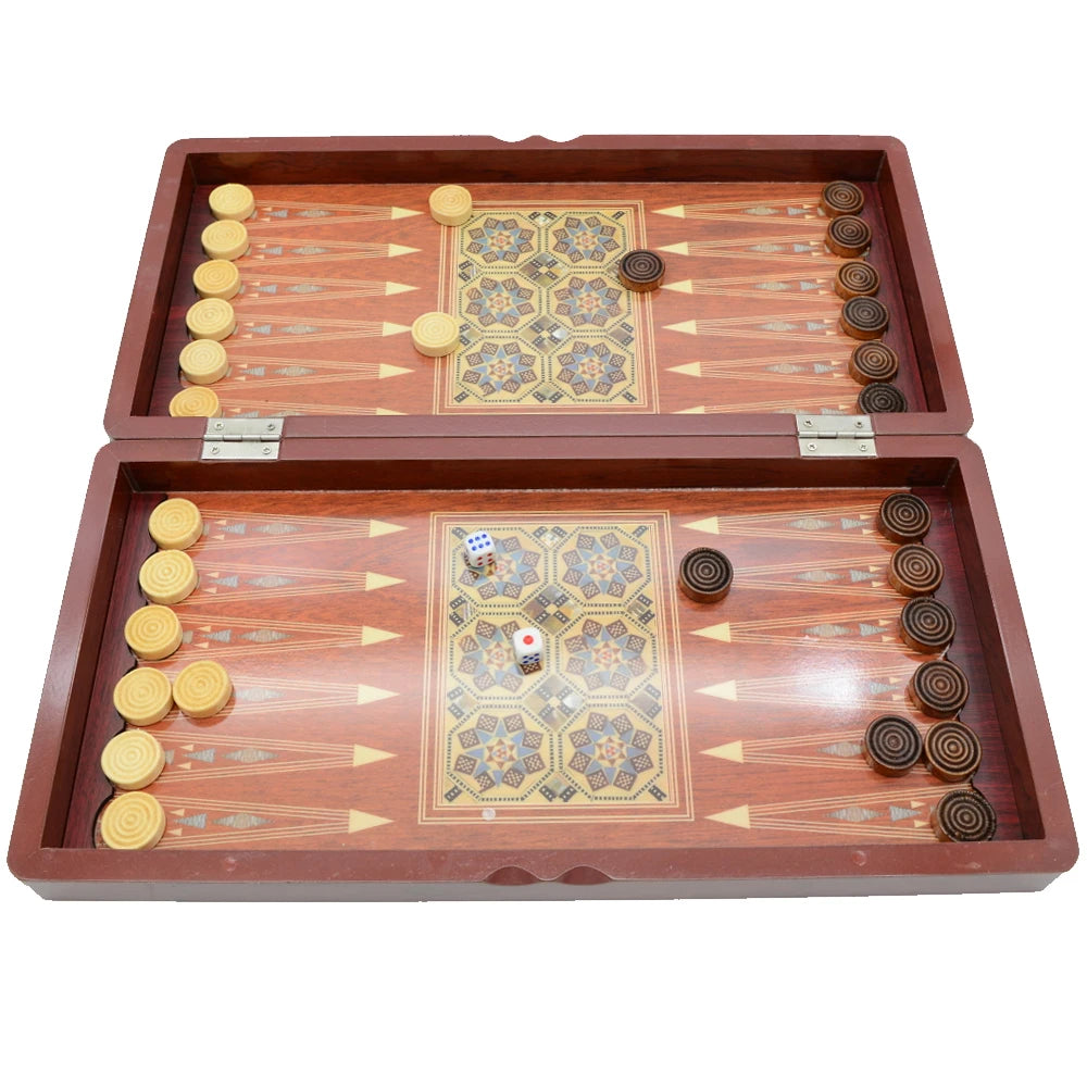 3-in-1 board multiple modes 40x40cm luxury knight checkers chess backgammon foldable intellectual entertainment game