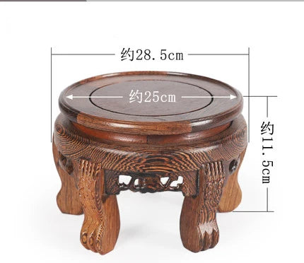 Wenge solid wooden pedestal display stand carving crafts vase ornaments circular bonsai buddha aquarium teapot base