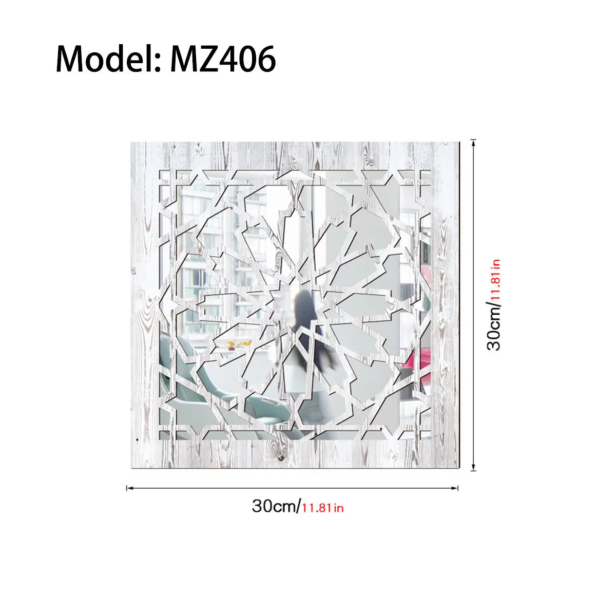 Rustic living room bedroom wall decor mirror wood farmhouse window frame hallway home decoration vintage decorative