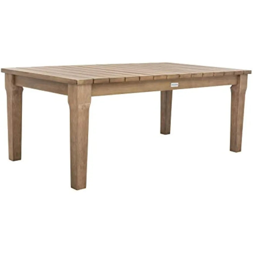 Luxury outdoor martinique natural wood coffee table by safavieh couture patio - united states
