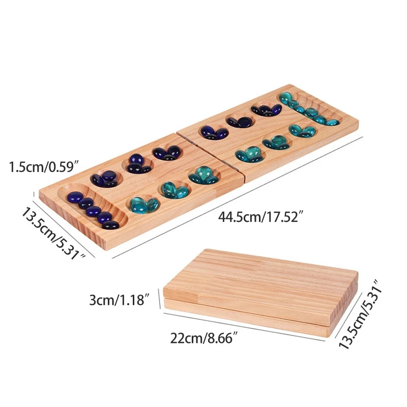 Novelty mancala game african gem chess with 48 glass stones household interactive toys for parents and kids dropshipping