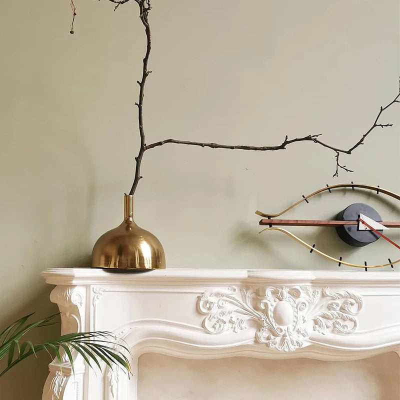 Home decor eye wall clock antique quartz mute classic decorative wooden&metal nelson designed handmade walnut&brass
