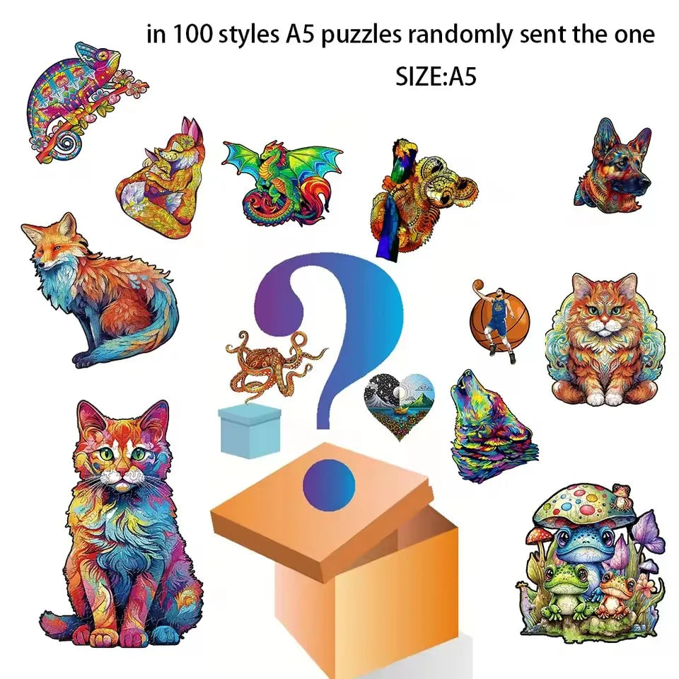Wooden animal puzzle for kids adults exquisite educational decompression toys creative lovely dog wood jigsaws holiday