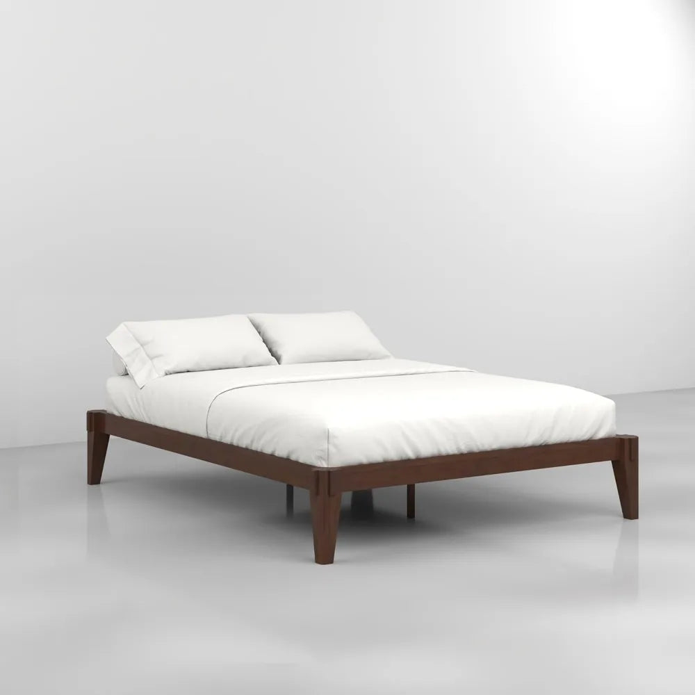 Bme chalipa 14” queen bed frame - solid wood platform - japanese joinery - slat support - no box spring neede