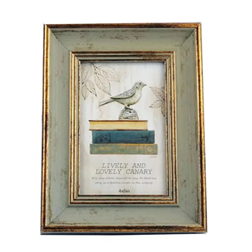 Wooden picture frame vintage portrait photo frames 6 inch 7 wedding anniversary retro landscape horizontal poster