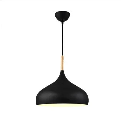 Nordic colored chandelier wooden pendant light bedroom living room led lamp single head aluminum children lighting