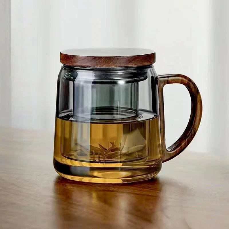 tea-water-separation-glass-tea-cup-with-walnut-wooden-handle-chinese-heat-resistant-puer-filter-cups-kung-fu-tea-cup-set