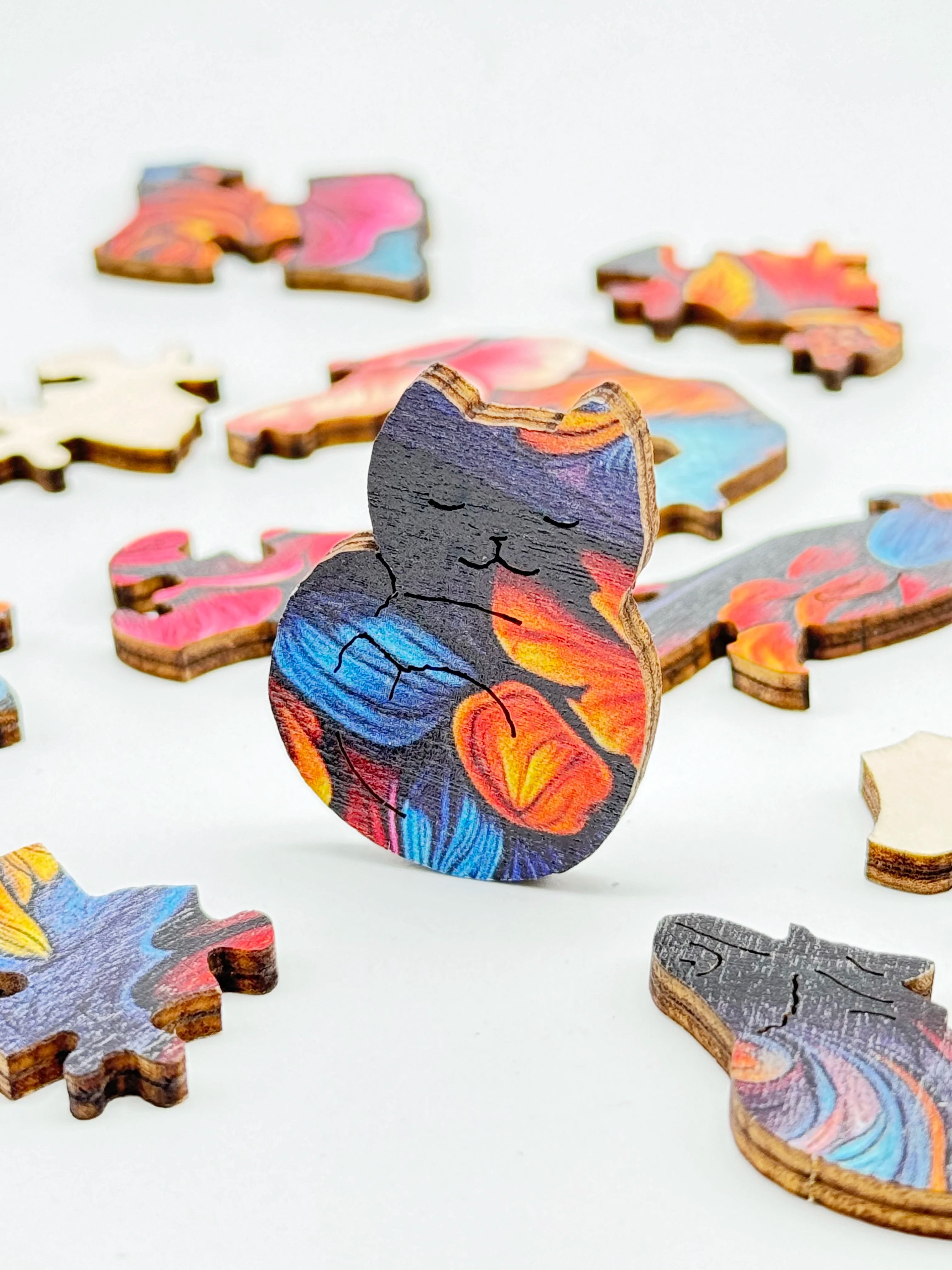 3d turtle father and son wooden jigsaw puzzle，ideal gift for adults artistic brain teaser unique irregular animal shape