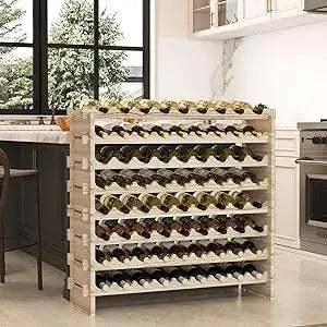 Real wood wine rack freestanding floor stackable storage solution for home and kitchen elegant wooden display f