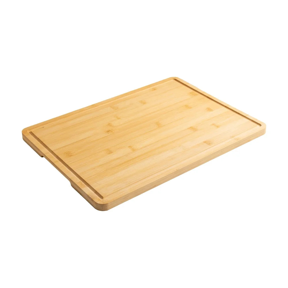 Non-slip bamboo cutting board with juice groove built-in handles eco-friendly kitchen essential durable food prep tool