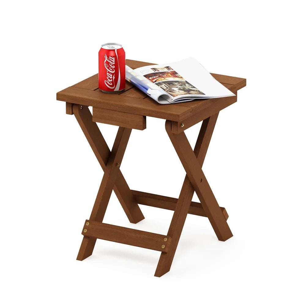 Tioman hardwood folding table outdoor patio garden teak oil dark red meranti wood lightweight durable water resistant