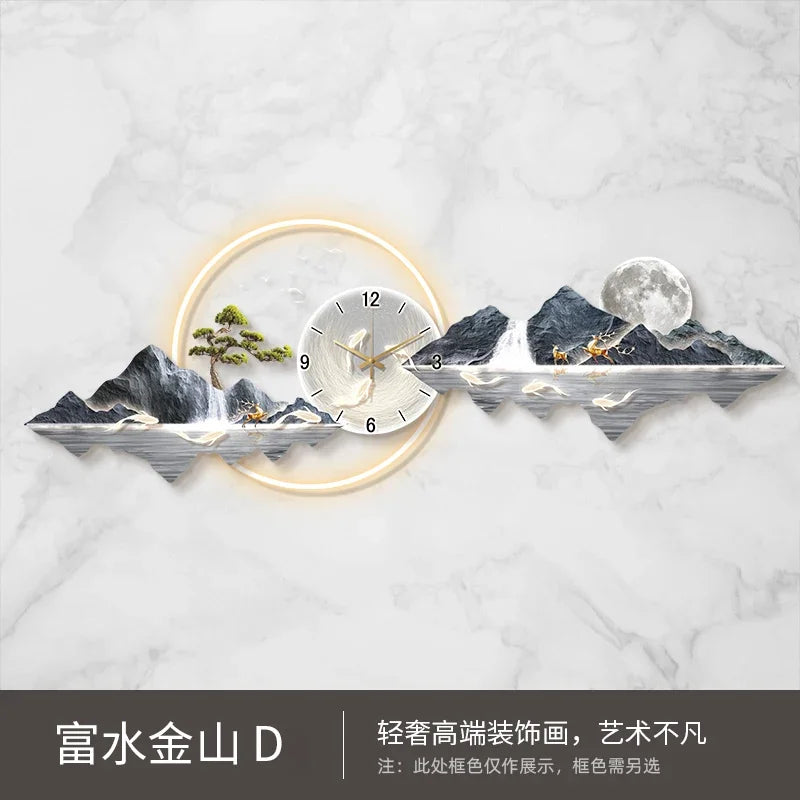 Large led wall clocks art mural luxury wooden restaurant nordic minimalist watch fashion relogio de parede room