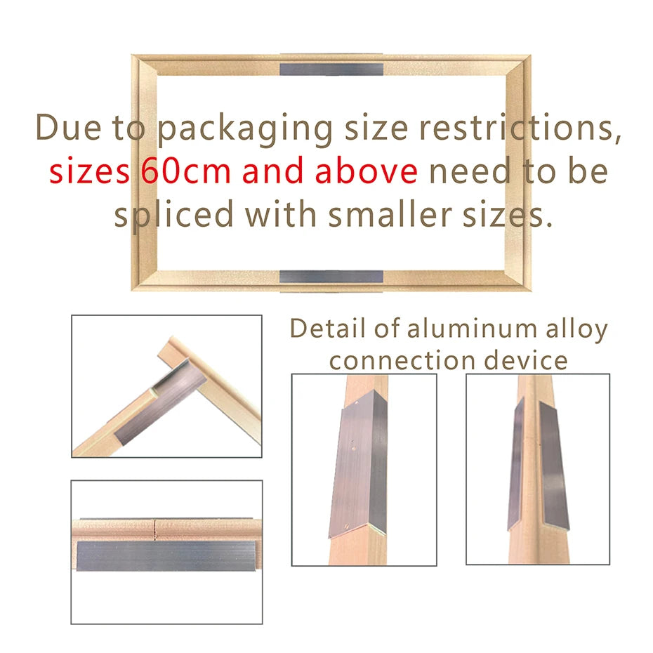 70x100cm wooden frame for 75x105cm pictures for wall canvas diamond painting large size picture poster pine - wood frame