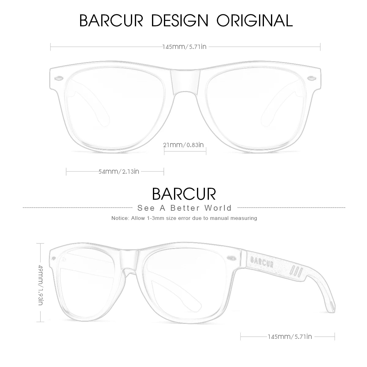 Barcur black walnut sunglasses for men wood sun glasses man eyeglasses polarizing uva&b protection eyewear eco-friendly