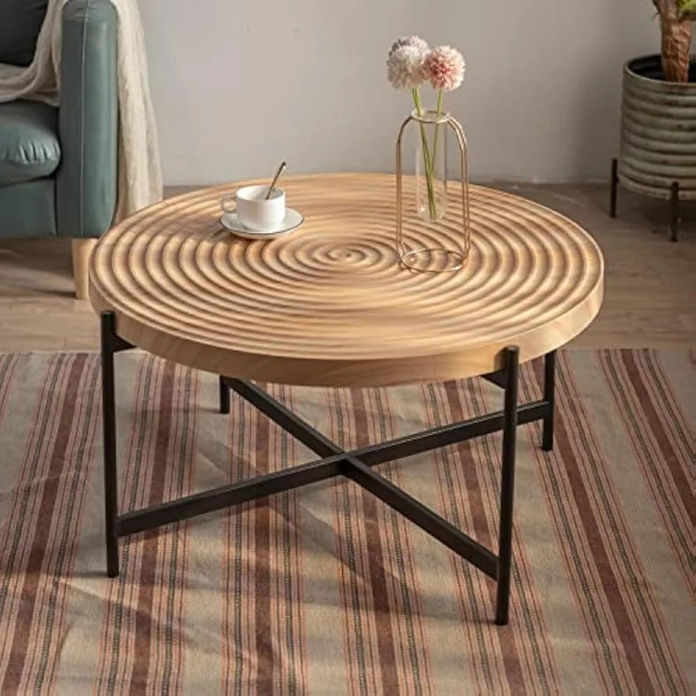 33’’ coffee table retro fashion splicing design side cabinet wood look accent furniture for office dining room - united