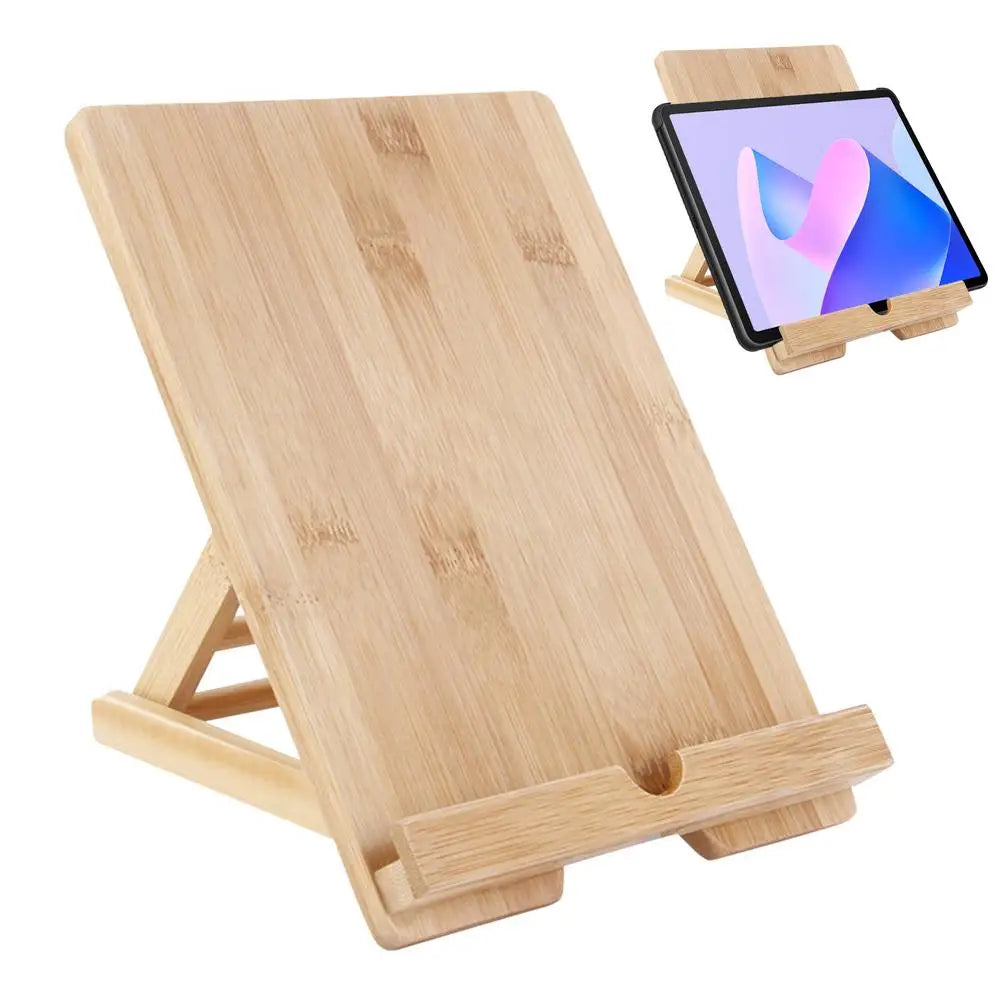 Adjustable tablet stand wooden desk desktop cell phone kitchen cookbook with charging hole - 02 / china