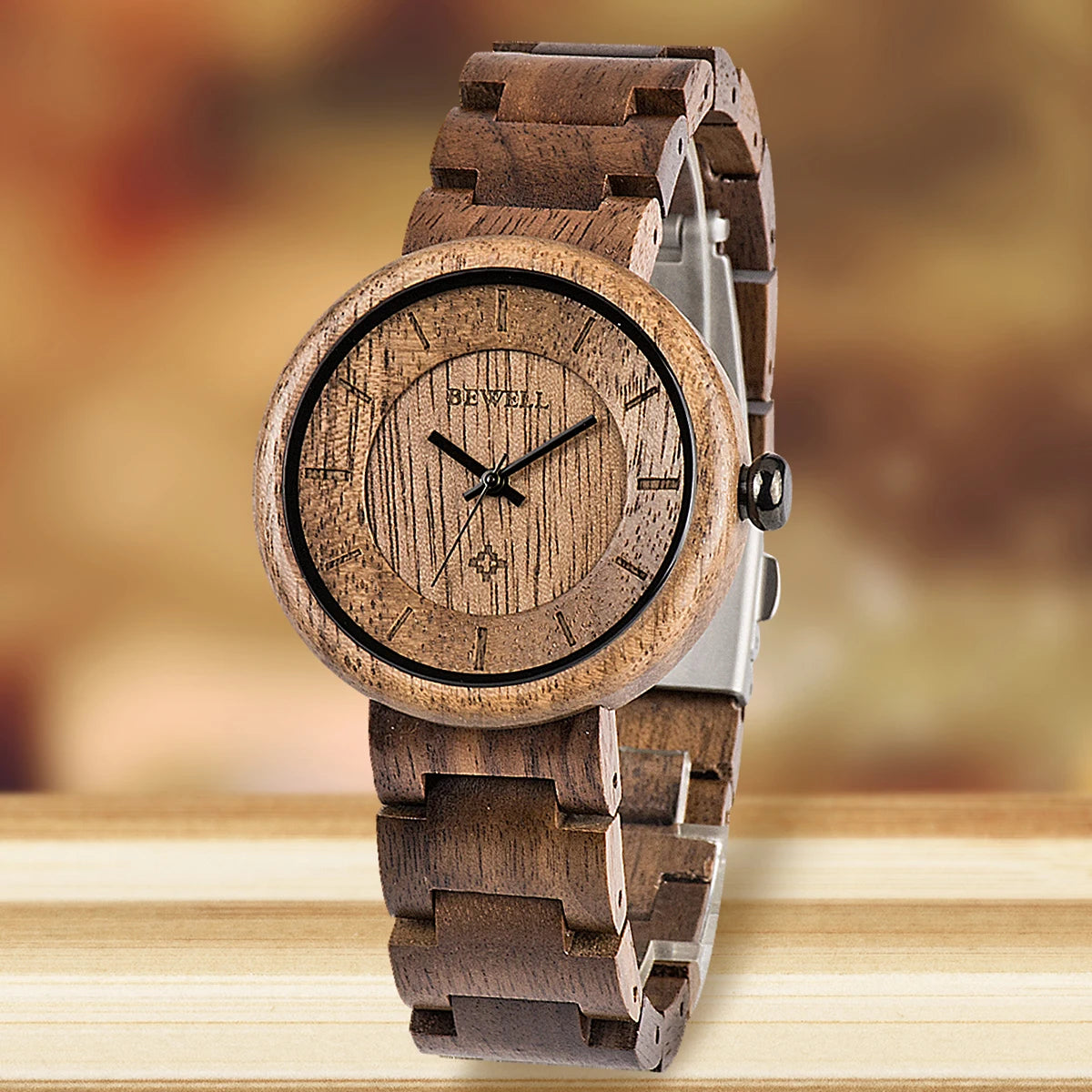 Wooden watches uwood series 38mm unisex natural handmade wood watch band adjustable