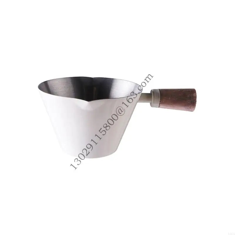 Stainless steel espresso cup 90ml with wooden handle for coffee enthusiasts gift.y5ga - white / china