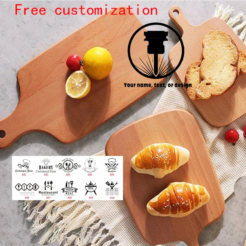 Custom mini high quality kitchen wooden chopping tray blocks cutting board pizza bread fruit sushi hangable tool