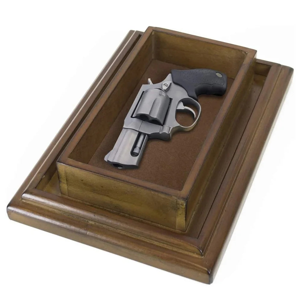 Hidden gun compartment wood tissue box valuables organizer nightstand storage felt-lined security accessory home decor