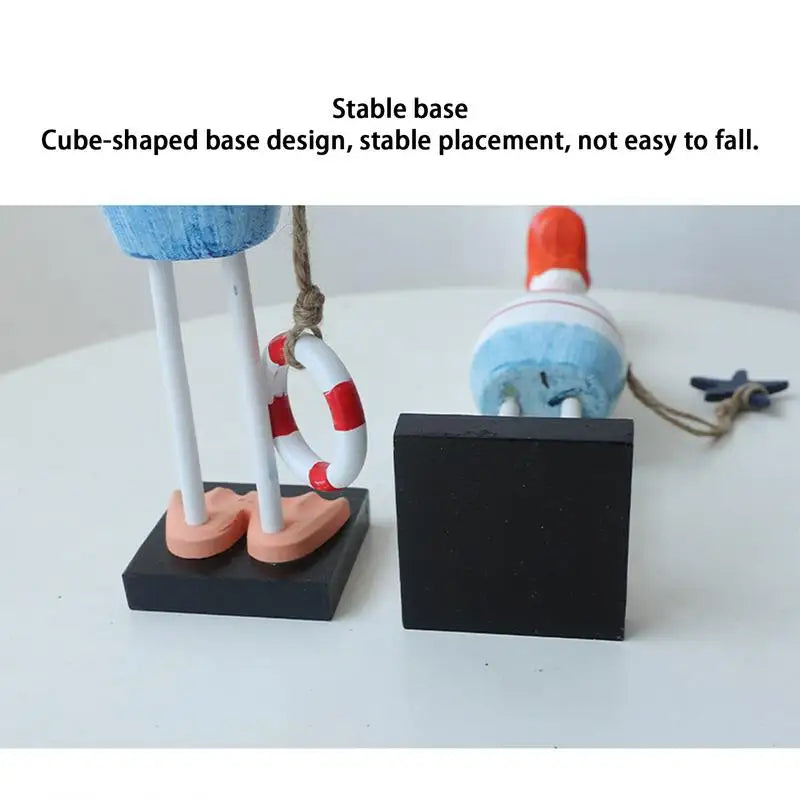 Wood duck statue desk animal 2x cute rustic home decorations for living room tv cabinet collectible figurines