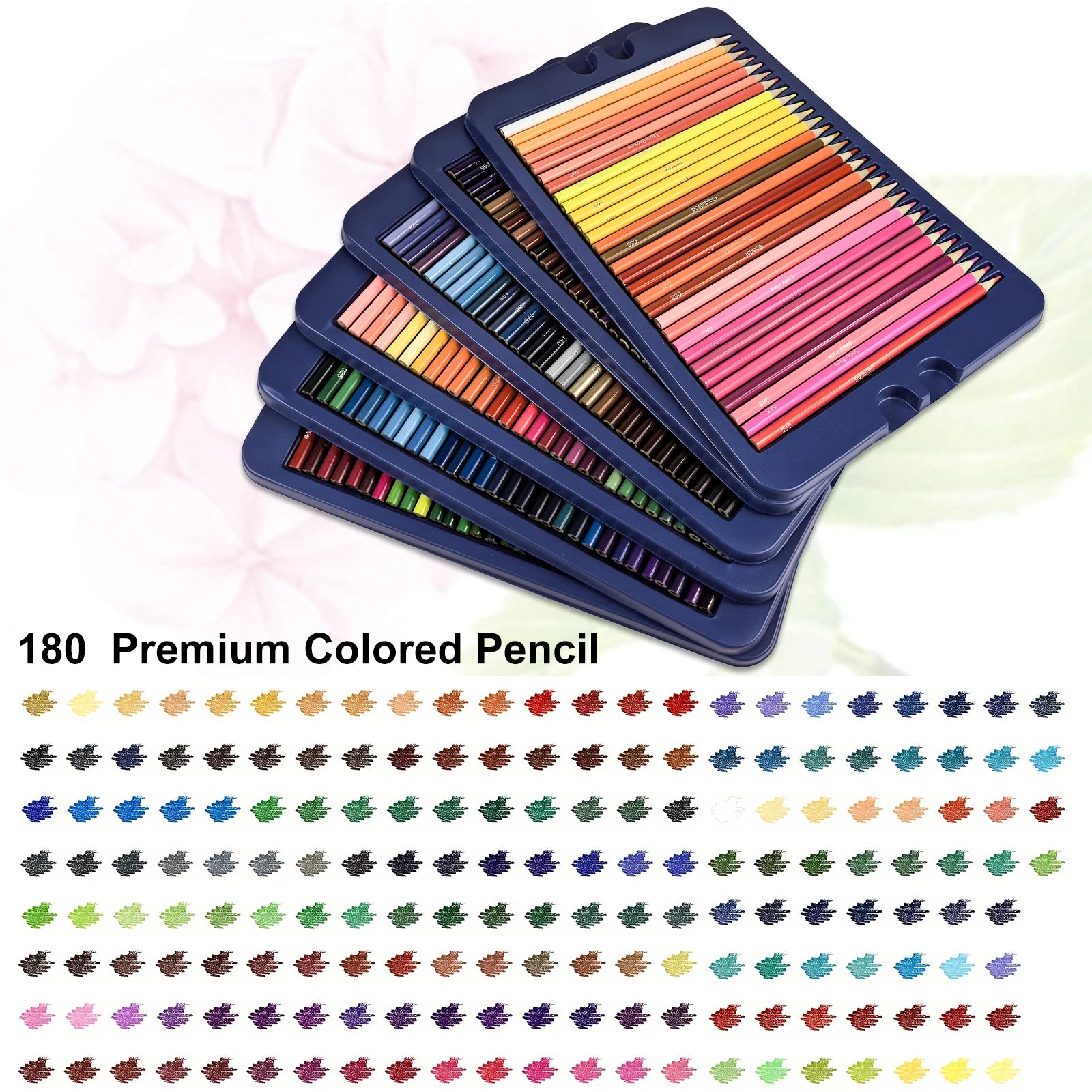 180 colored pencils soft core professional numbered art drawing for sketching shading blending crafting,tin case