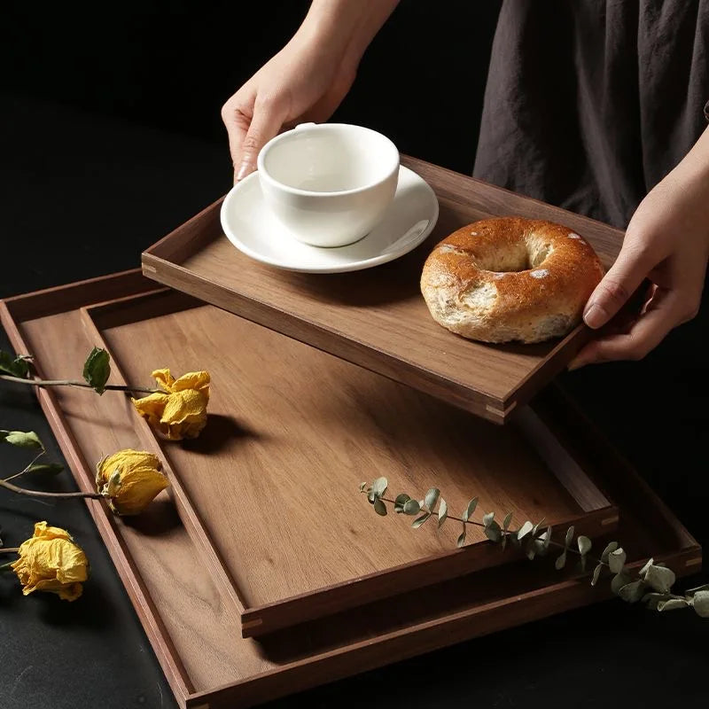 scandinavian-black-walnut-wood-tray-rectangular-household-tea-tray-fruit-plate-high-value-wood-dinner-plate
