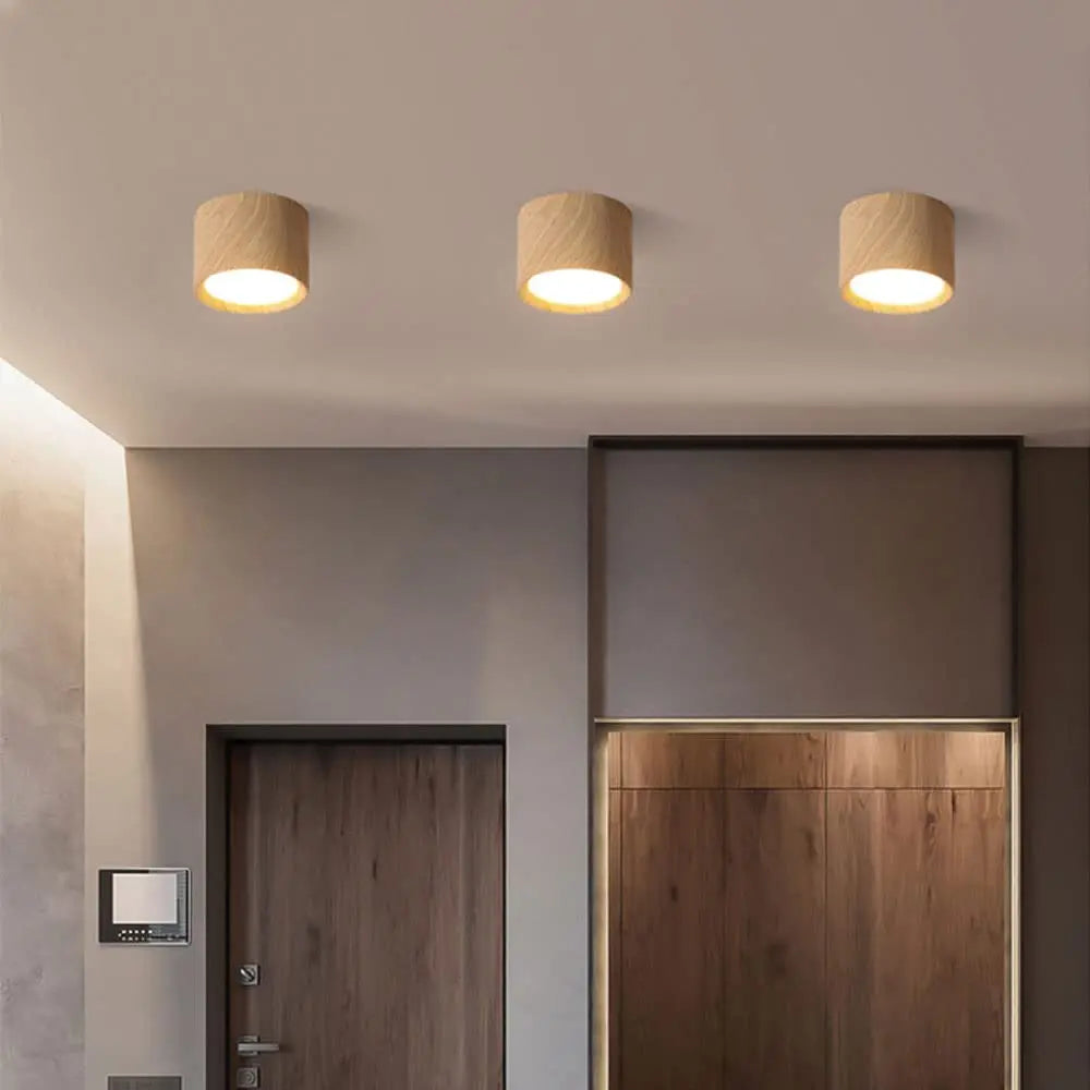 220v downlight wooden ceiling lamp indoor decor lamps room lighting living corridor led down lights for street bedroom