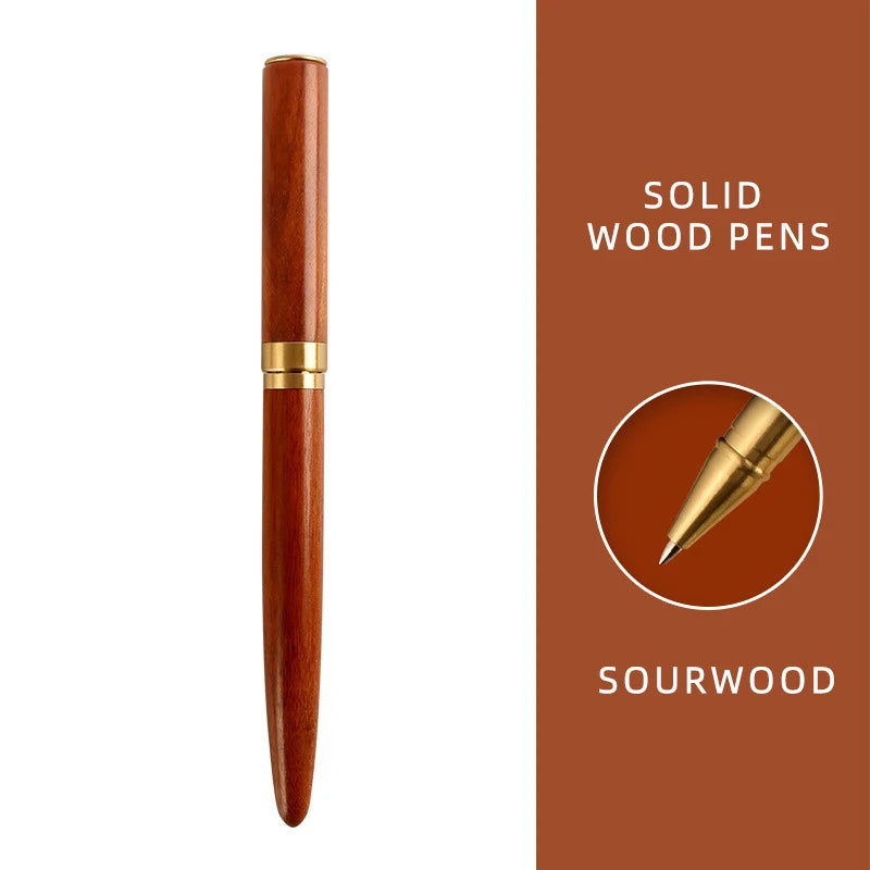 Fashion sandalwood wood gel pen high quality natural wooden signature pens minimalist design for writing school