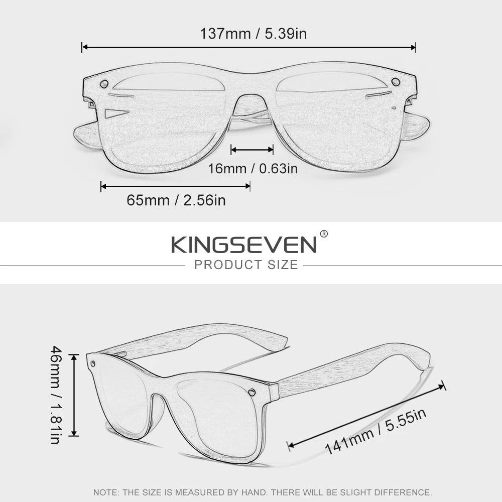 Kingseven black walnut wood sunglasses for man polarized anti-reflecti eyeglass men uv400 protection eyewear accessory