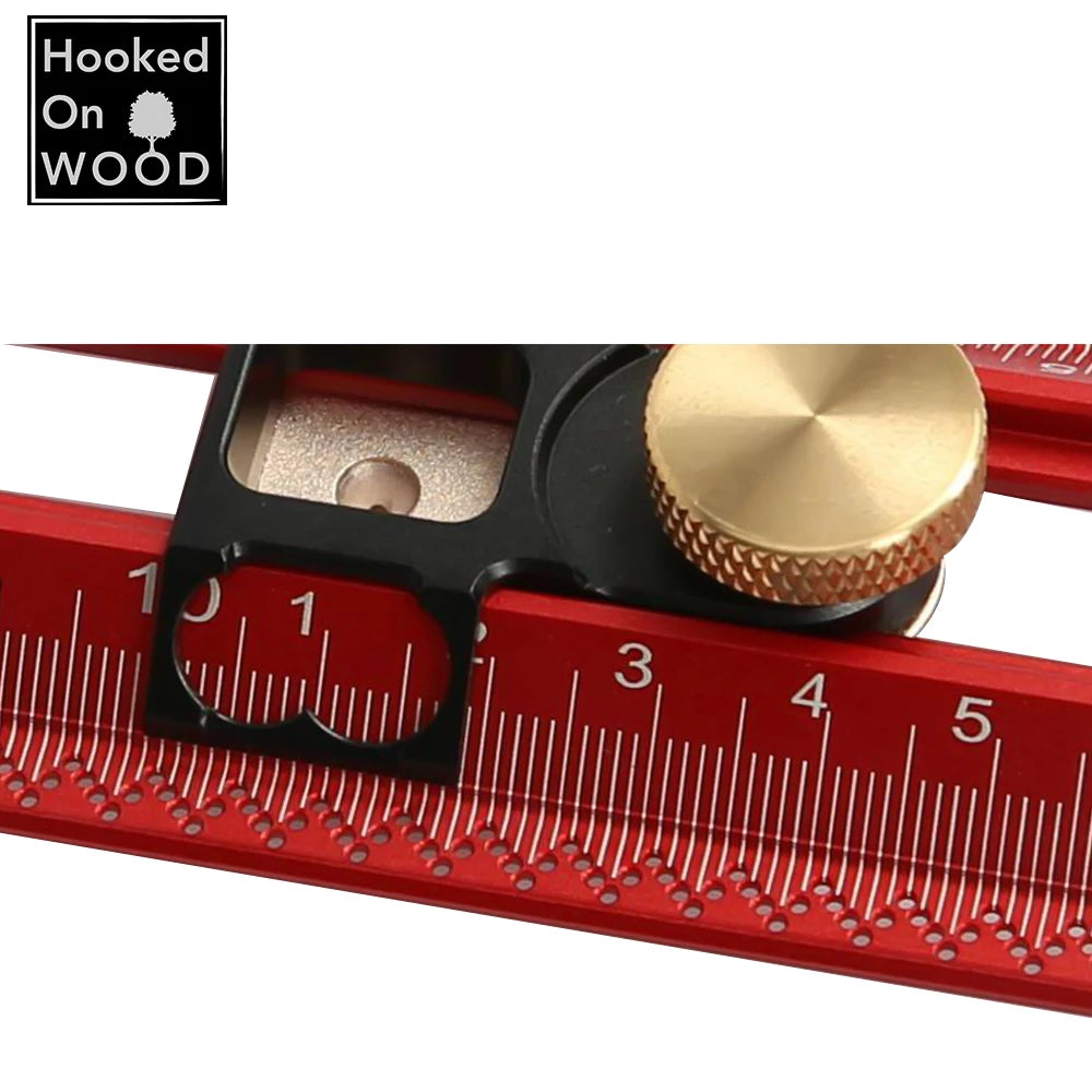 Mt-2465 pro woodworking scriber marking t square ruler hooked on wood aluminum alloy hole positioning gauge by hongdui
