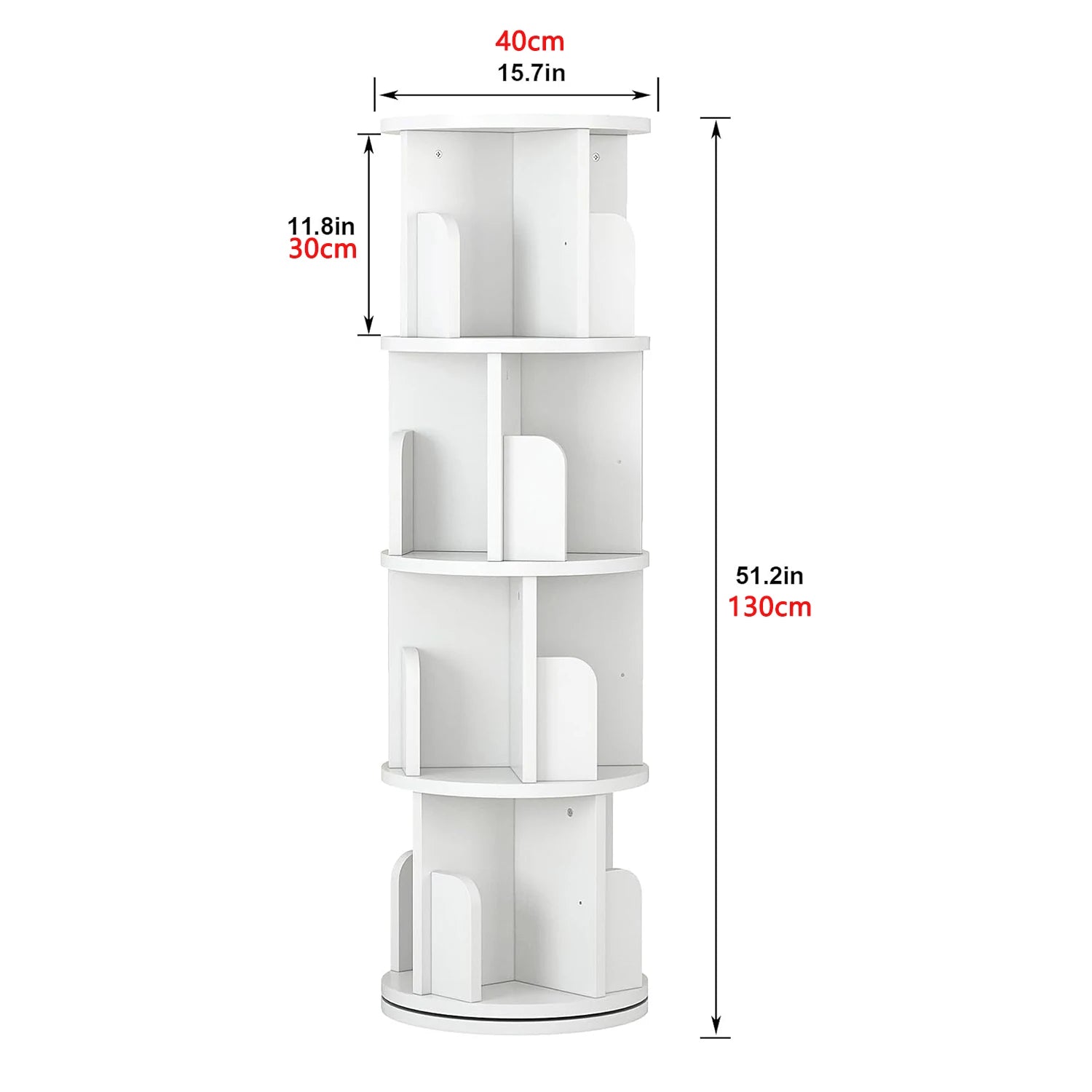 Wood rotating bookshelf 360 display 4 tier corner book shelf organizer floor standing storage bookcase for bedroom