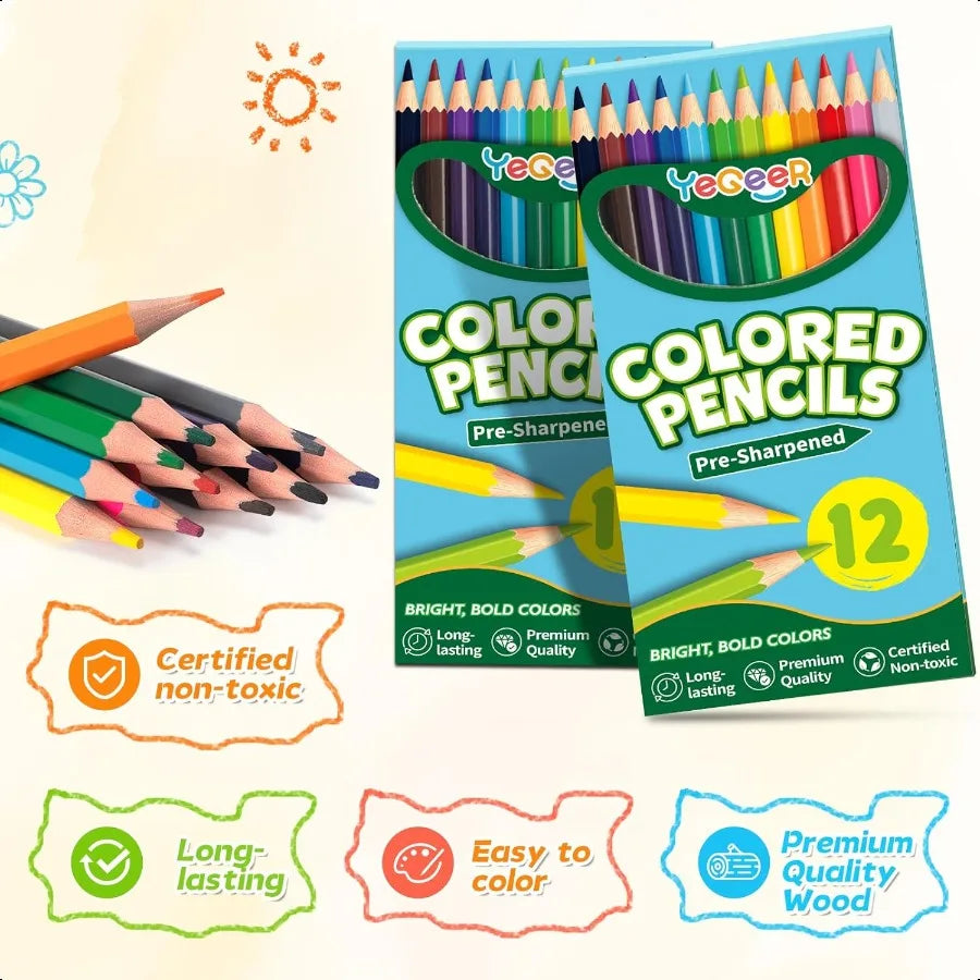 528 count colored pencils bulk 12 assorted colors 44 packs presharpened coloring set for and adult teachers ential clas