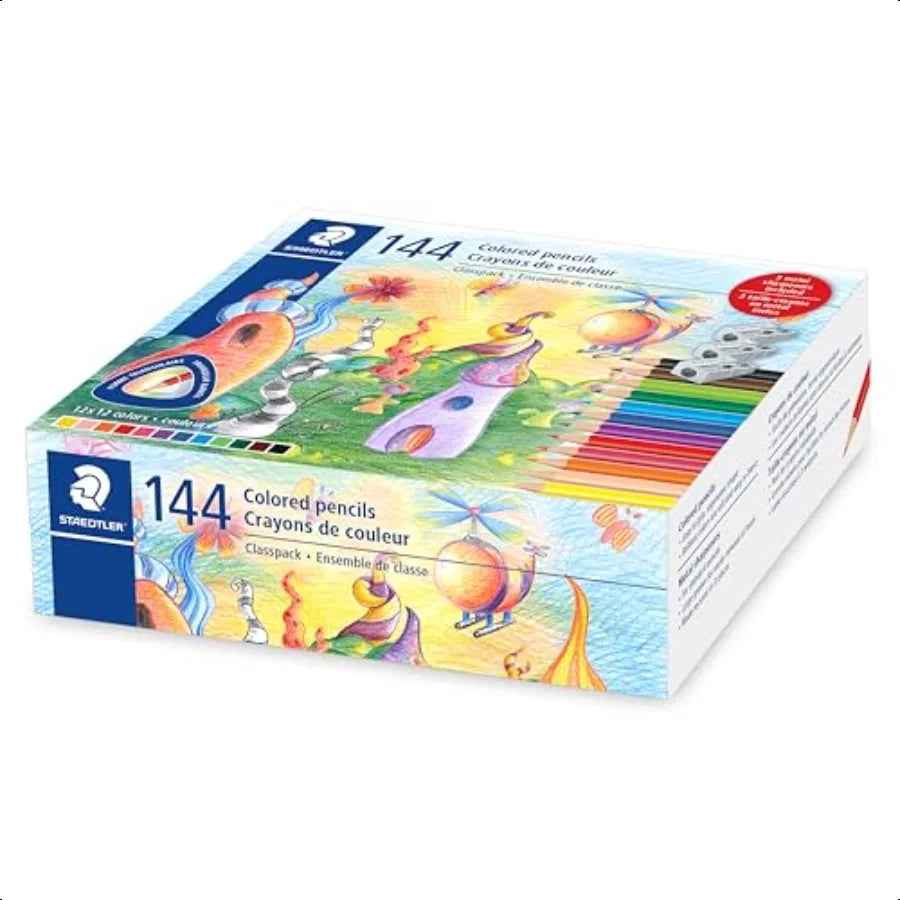 Colored pencils triangular barrel classpack 144 12 colors + 3 pencil sharpeners - united states - color
