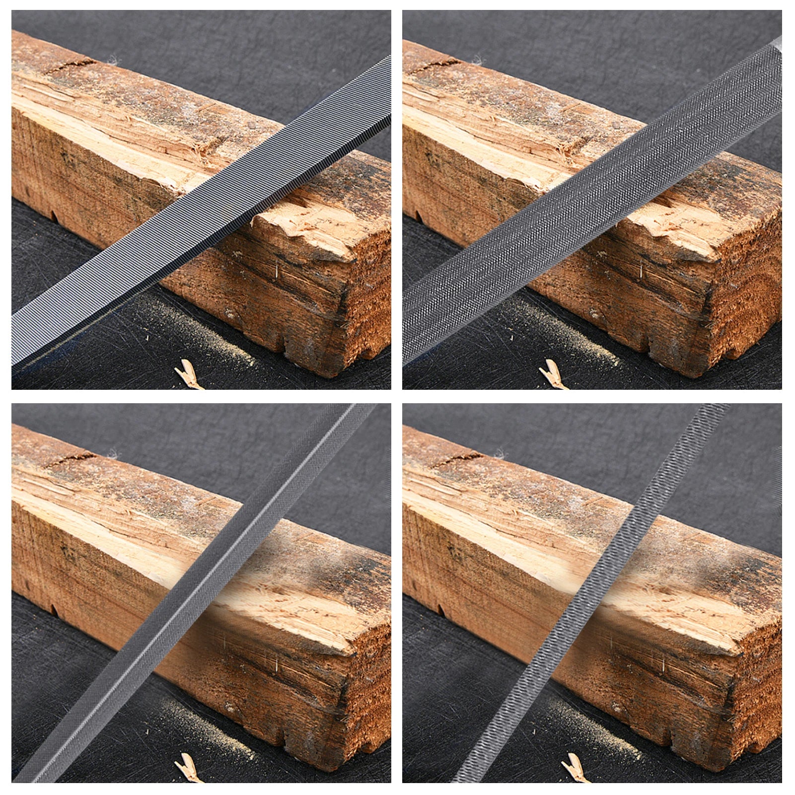 57pcs metal & wood file rasp set,grade t12 forged alloy steel half-round/round/triangle/flat 4pcs large tools 14pcs