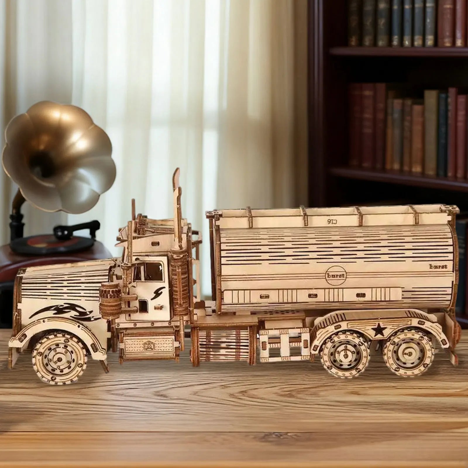 3d wooden puzzles oil tank truck assembly model kitdetailed diy engineering vehicle stress relief puzzle toy & creative