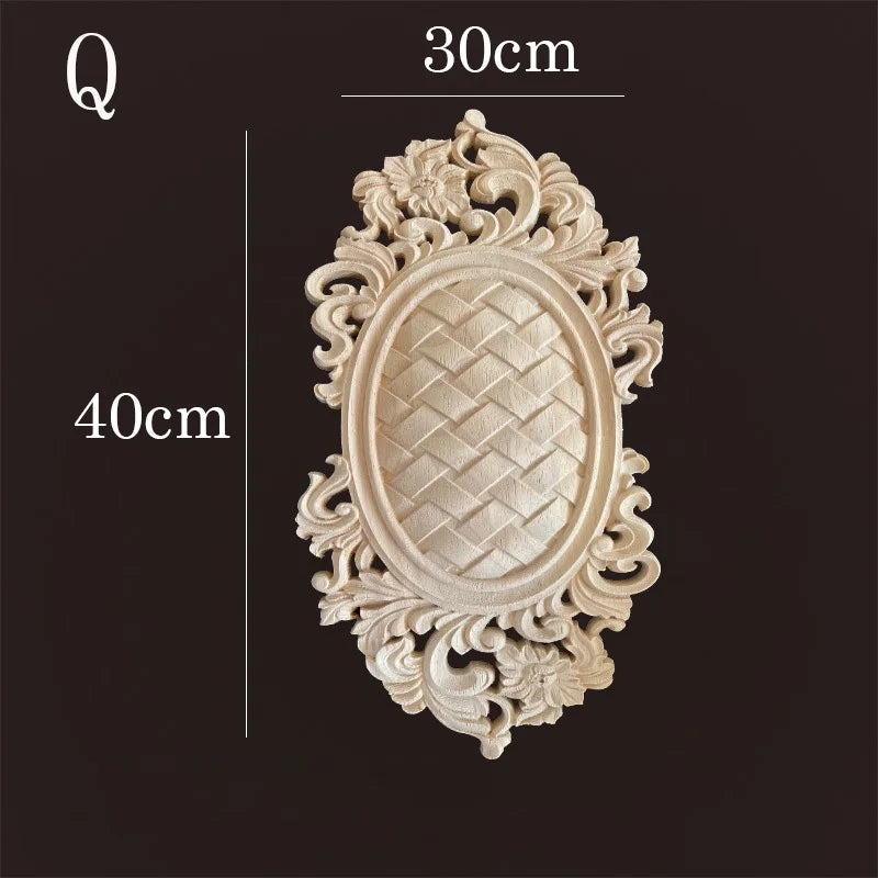 Vintage style rubber wood applique for living room cabinet easy-install onlays diy renovation upgrade furniture