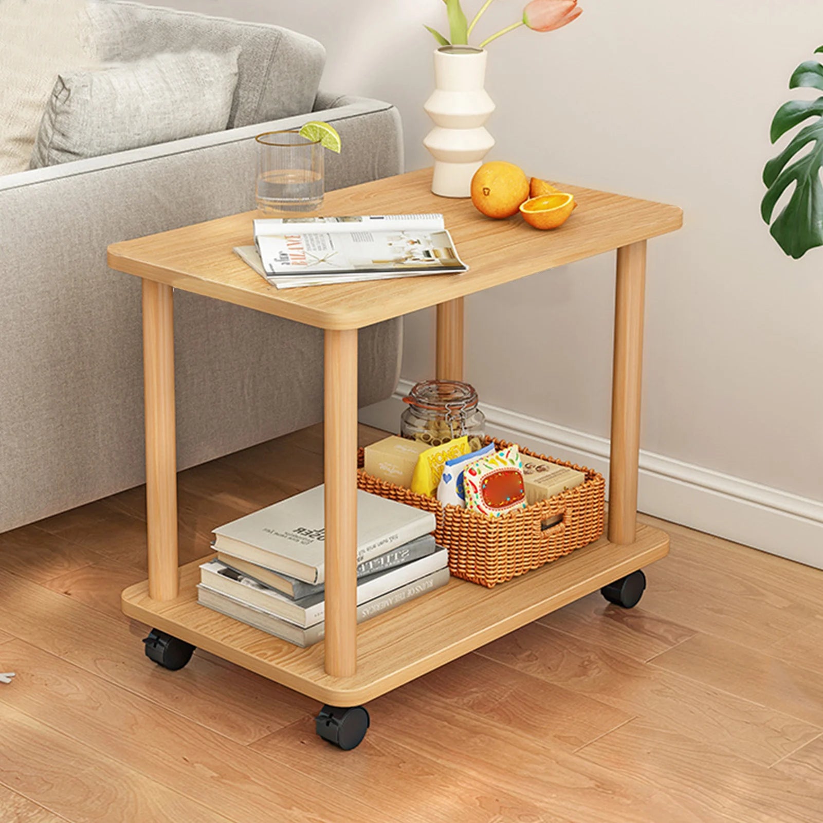 Sofa side table coffee tables tea household movable cabinet small shelving living room furniture - united states