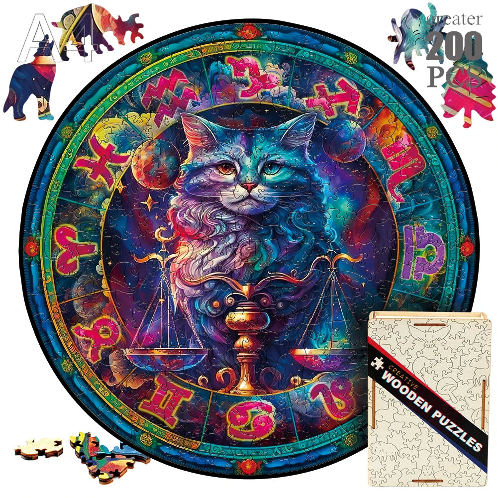 Animal wood puzzle cat fox peacock montessori toys for innovative jigsaw children diy crafts novel products