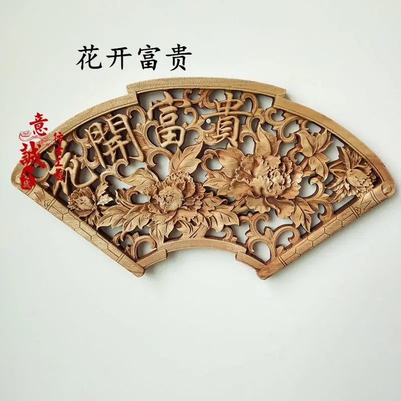 Traditional chinese woodcarving wall hanging camphor wood 3d exquisite dragon phoenix flower carving craft home