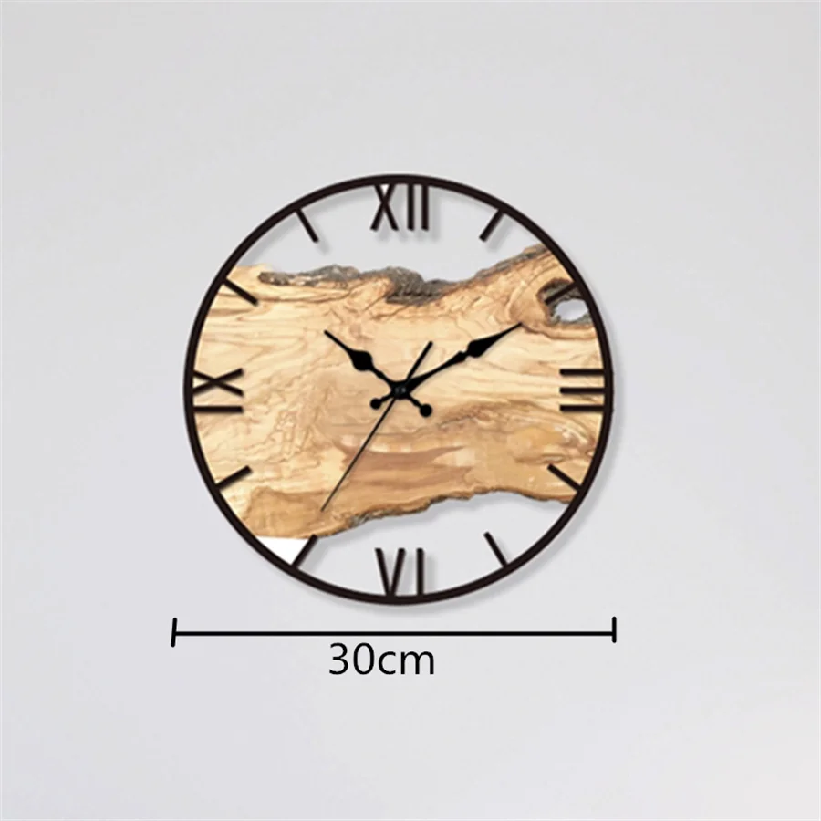 Acrylic wood grain wall clocks brief home hanging clock minimalist design living room art watch decoration - 02 c
