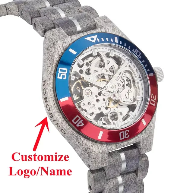 Mechanical watch men wooden watches bobo bird luxury fashion automatic wristwatch luminous timepiece clock custom gift