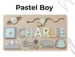 Personalized custom first name wooden puzzle educational toys for toddlers early learning gifts kids baby toy boy &girl