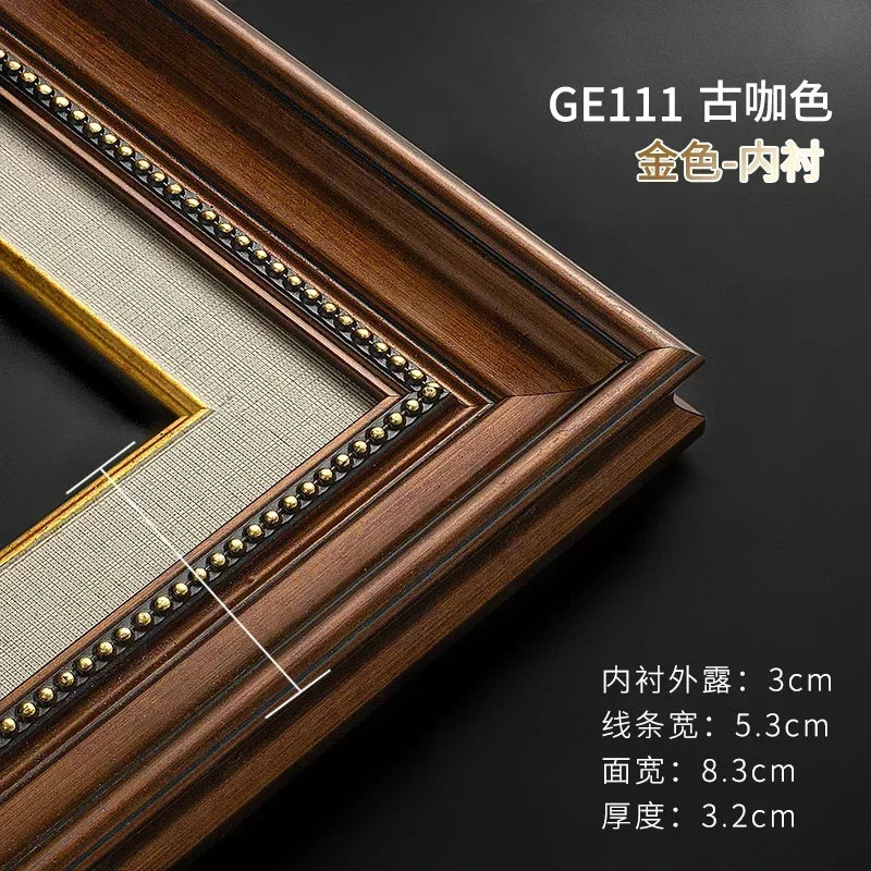 Wooden picture oil painting frame photo holder wall hanging shadow vintage photocard personalized gift gold room decor