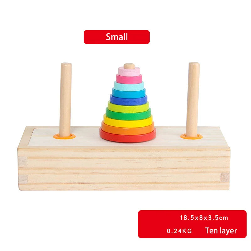 Classic wooden puzzle stack tower of hanoi kid mathematical early educational toys parent-child interaction toy