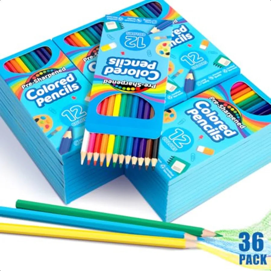432 count colored pencils bulk for 36 packs presharpened coloring in 12 colors school plies teachers ideal bac - united