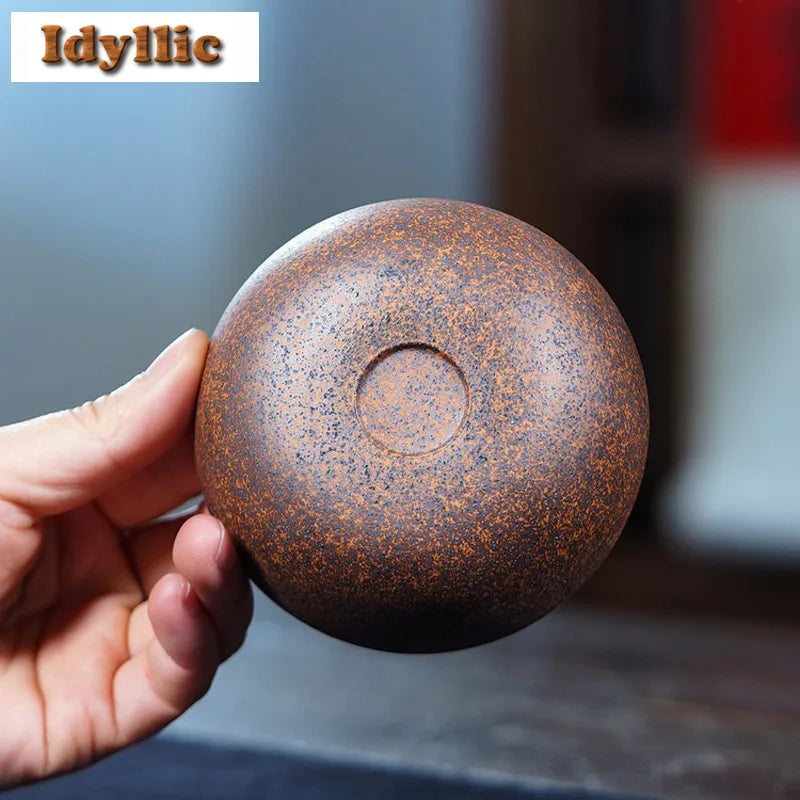 130ml yixing zisha fairy dragon wood-fired porcelain teacup aesthetic tea bowl jug tea-tasting fragrance cup chazhan