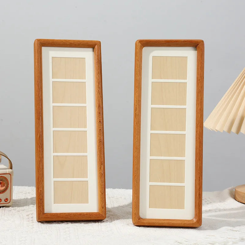 Solid wood picture frame display stand for diy 6-grid couple wedding photos high-grade bocote photo home decor